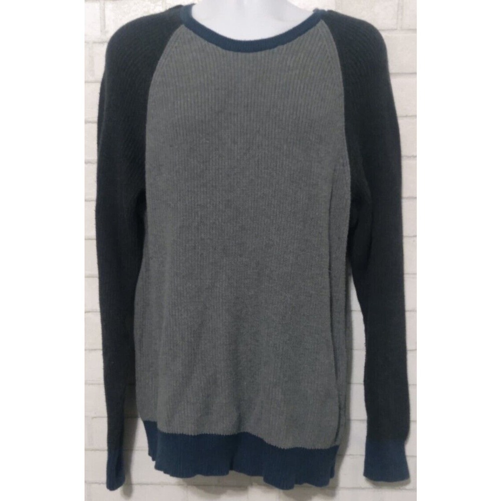 American Eagle Men's Sweater Size Medium Gray Blue Long Sleeve Pullover Knit